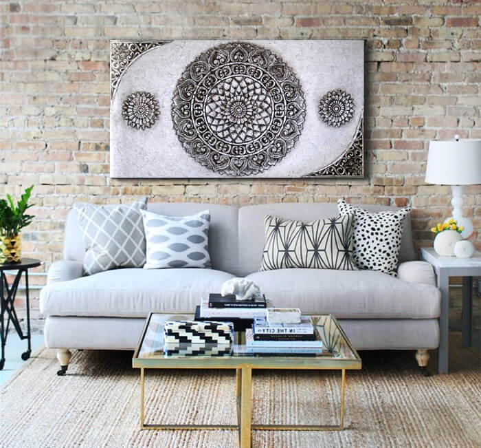 cuadros para el sofa mandalas